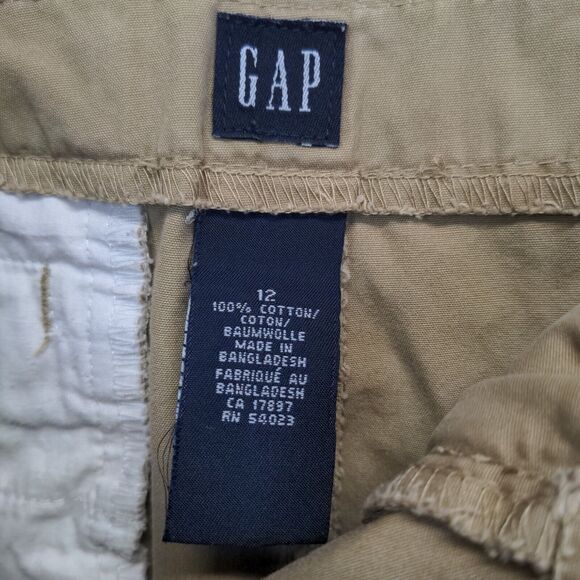 GAP Womens Skirt Tan Size 12 Cotton A-Line Back Pocket Zip Closure - Picture 11 of 11